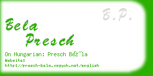 bela presch business card